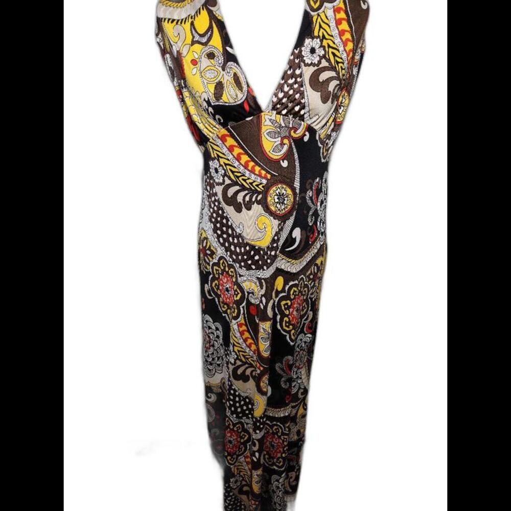 GB11 Alice and Olivia Textured Halter Silk dress, L